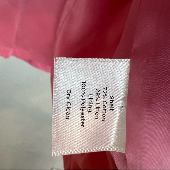 Talbots Linen Blend Blazer Barbie Pink Trapeze Style Women’s Size 14 3/4 Sleeve - Picture 14 of 14